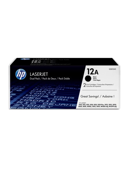 HP 12A 2-pack Black Original LaserJet Toner Cartridges