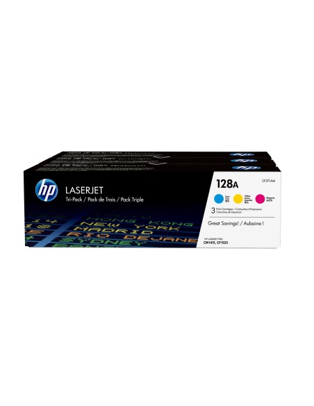 HP 128A 3-pack Cyan Magenta Yellow Original LaserJet Toner Cartridges