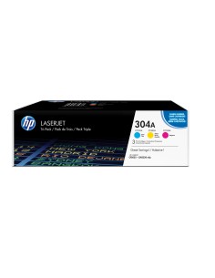 HP 304A 3-pack Cyan Magenta Yellow Original LaserJet Toner Cartridges