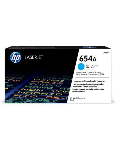 HP 654A Cyan Original LaserJet Toner Cartridge