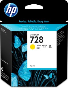 HP 728 40-ml Yellow DesignJet Ink Cartridge