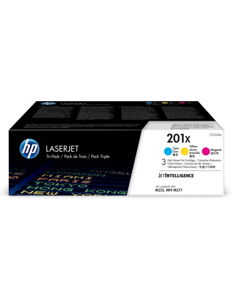 HP 201X 3-pack High Yield Cyan Magenta Yellow Original LaserJet Toner Cartridges