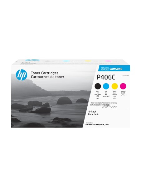 Samsung CLT-P406C 4-pack Cyan Magenta Yellow Black Original Toner Cartridge