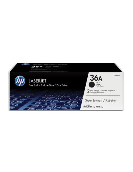 HP 36A 2-pack Black Original LaserJet Toner Cartridges