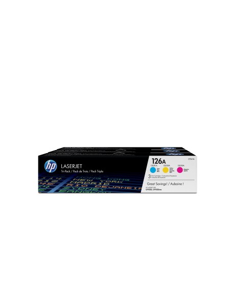 HP 126A 3-pack Cyan Magenta Yellow Original LaserJet Toner Cartridges