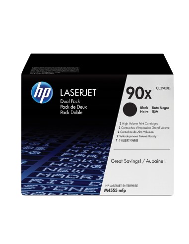 HP 90X 2-pack High Yield Black Original LaserJet Toner Cartridges